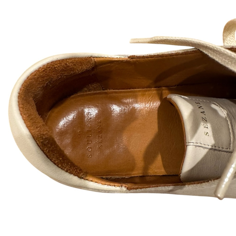 Sezane Womans White Leather Sneakers - Picture 5 of 7
